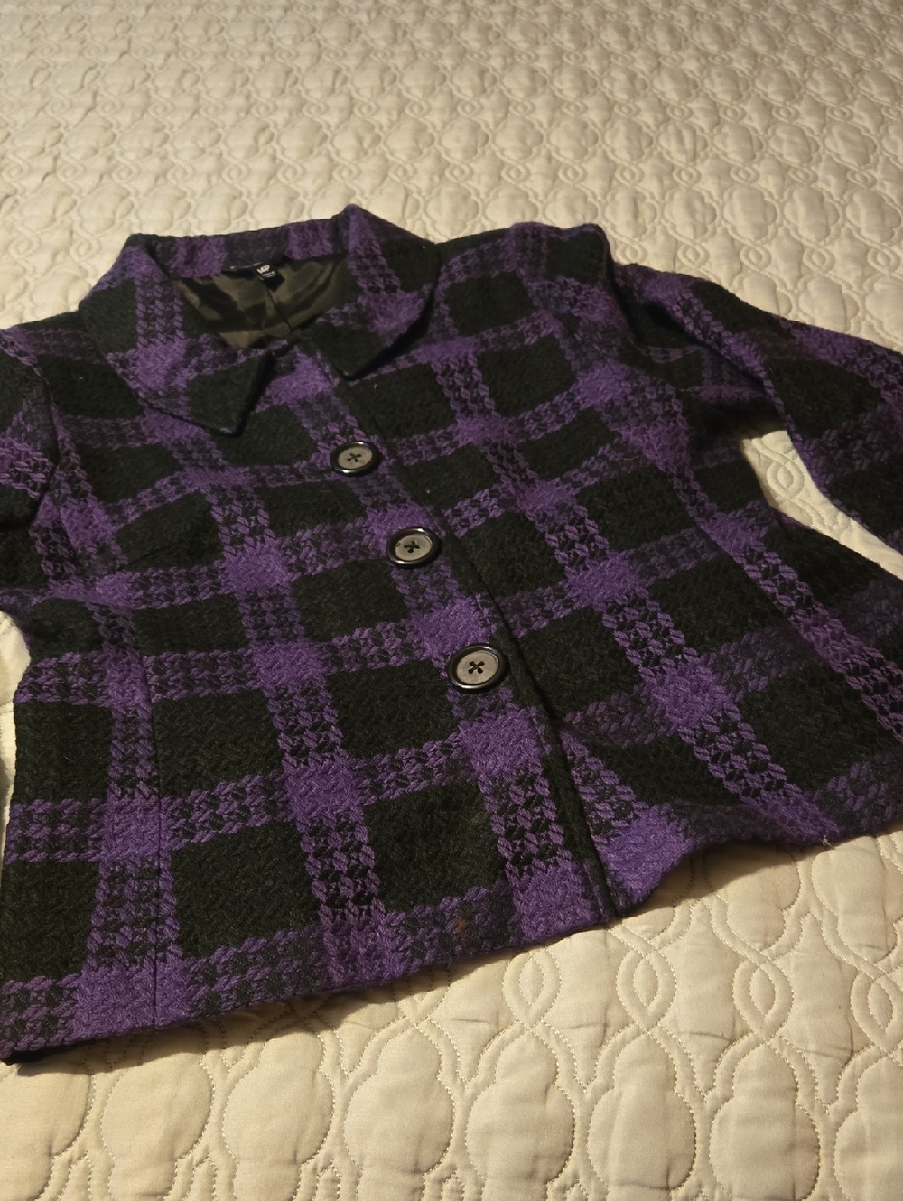 Briggs New York Purple and Black Plaid Blazer